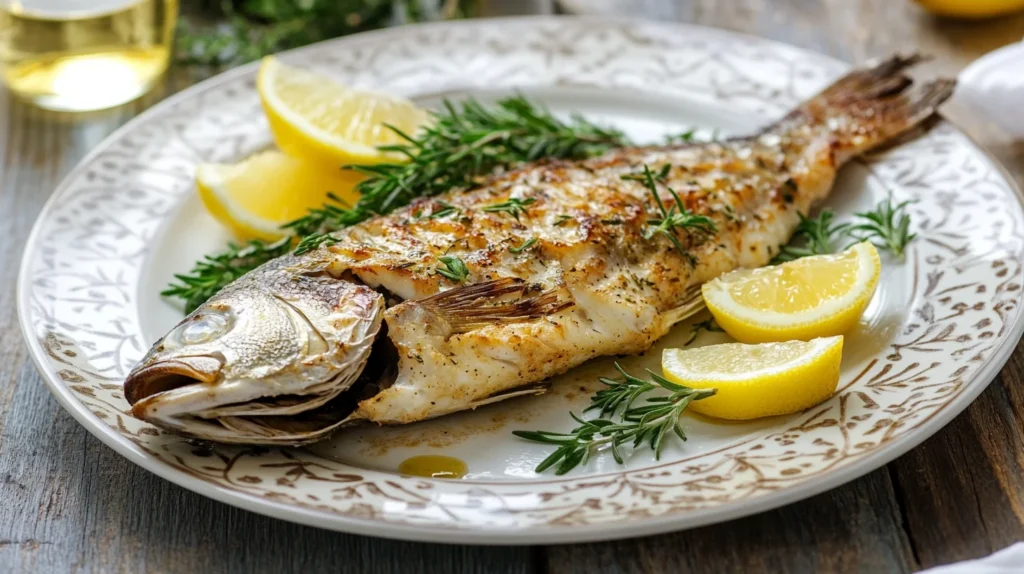 Mediterranean-style branzino