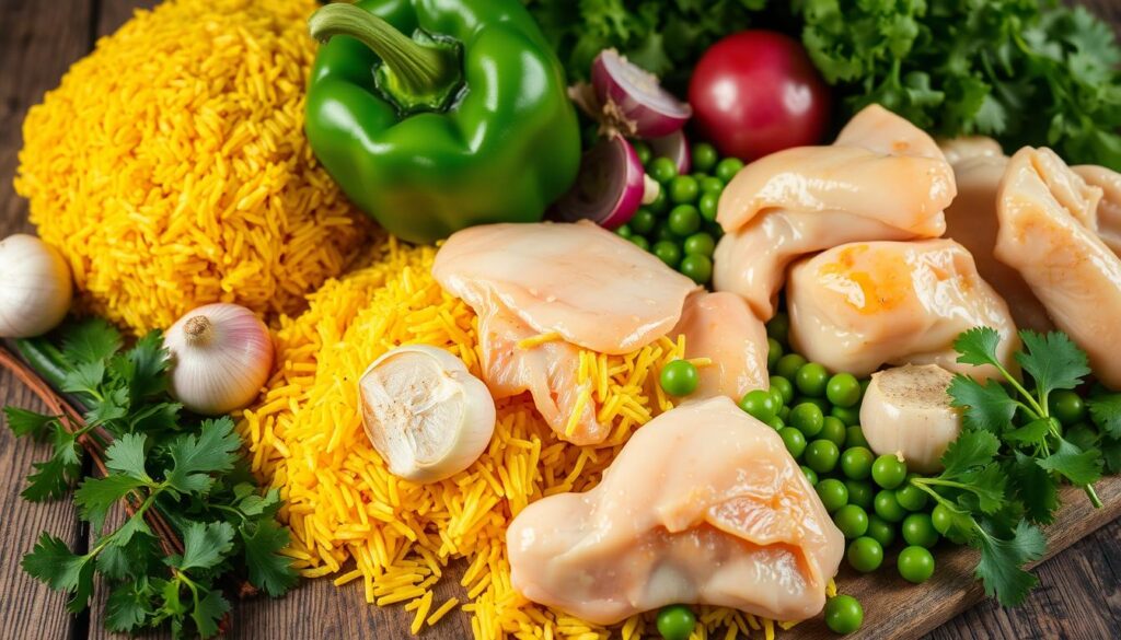 Chicken and Yellow Rice Ingredients