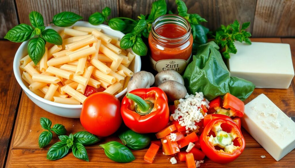 Ingredients for Meatless Baked Ziti