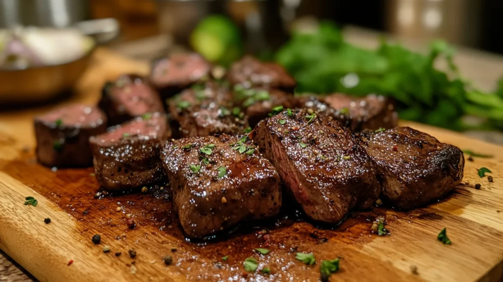 Prepared venison chunks for chili